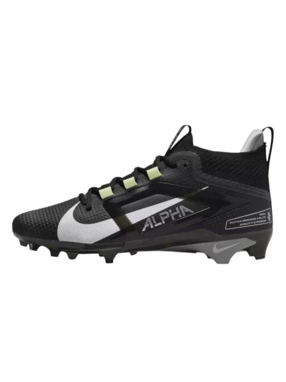 Nike Alpha Menace 4 Elite Football Cleat Black/Smoke FD7036-001 Men's 9.5 NEW